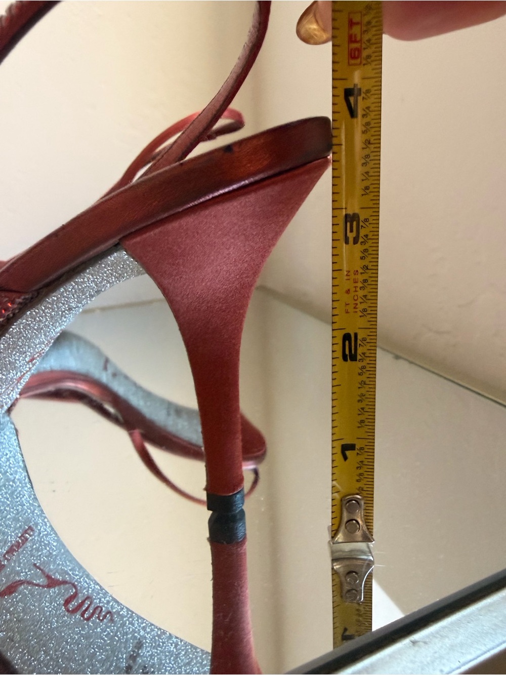 Rene Caovilla Rust Red Crystal-Strap Slingback Stilettos - Picture 12 of 12